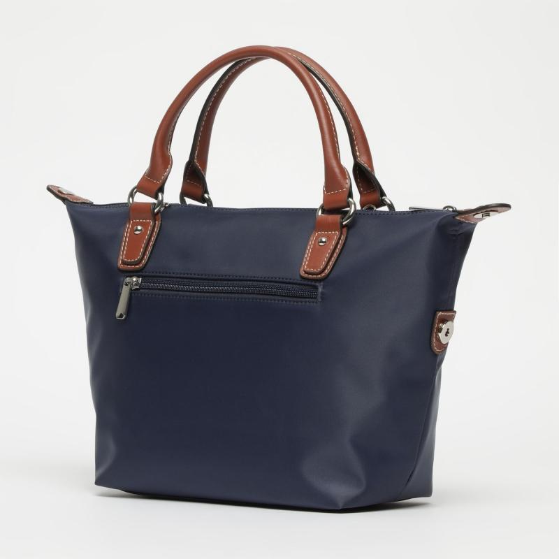 El potro Bolso Tote mujer en lona y piel vacuno color azul-cuero-Paris Mejor oferta