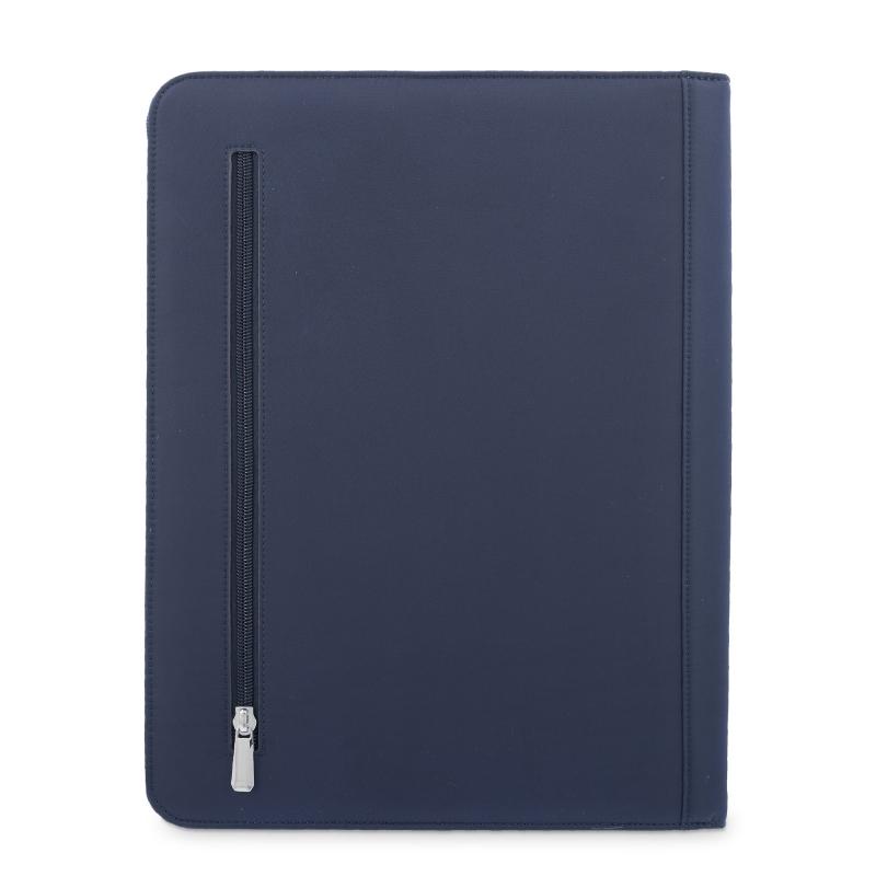 El potro Porta documentos unisex en lona azul y piel vacuno color cuero-Paris Rebajas top