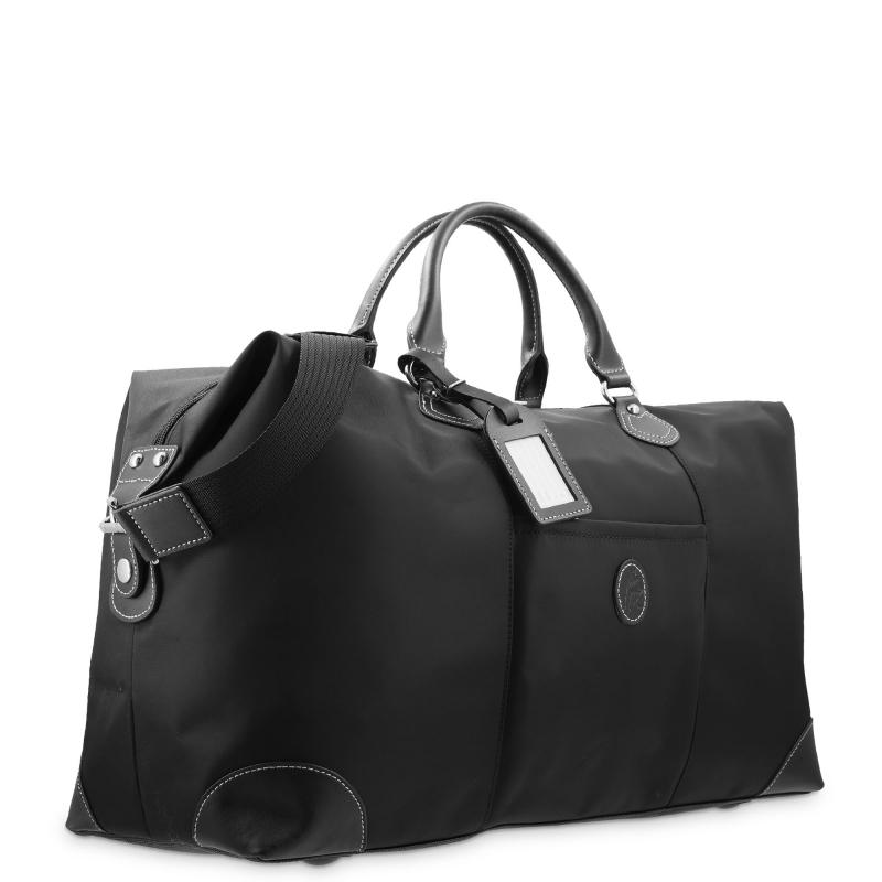 El potro Bolso de viaje unisex en lona negro y piel vacuno color negro-Paris Oferta especial