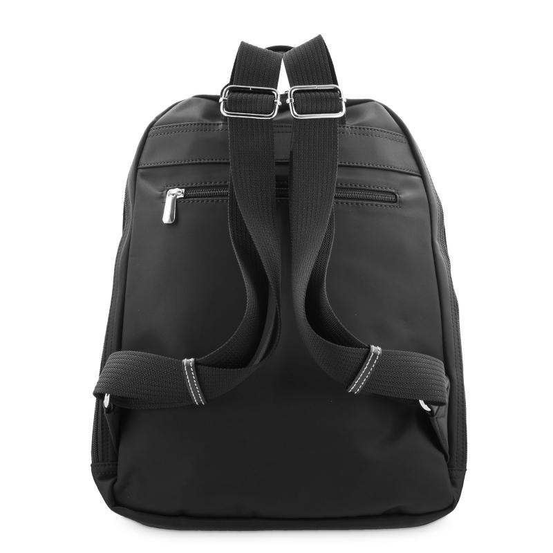El potro Mochila unisex en lona y piel vacuno negro-Paris Envío gratis