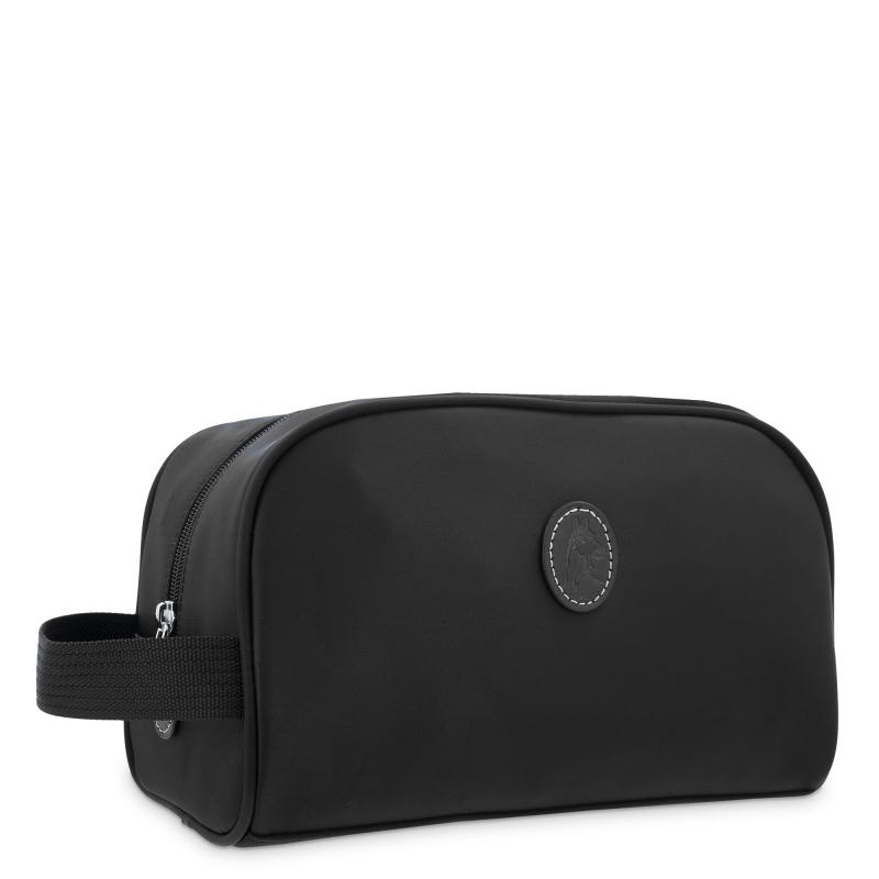 El potro Bolsa de aseo unisex en lona negro y piel vacuno color negro-Paris ÚLTIMAS EDICIONES