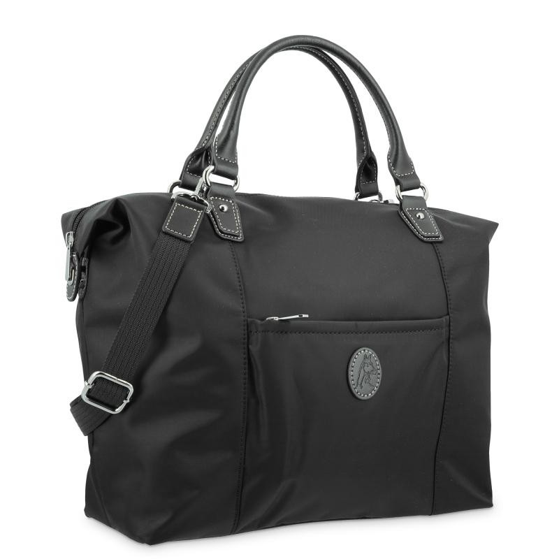 El potro Bolso Tote mujer en lona y piel vacuno color negro-Paris Últimos 2 días