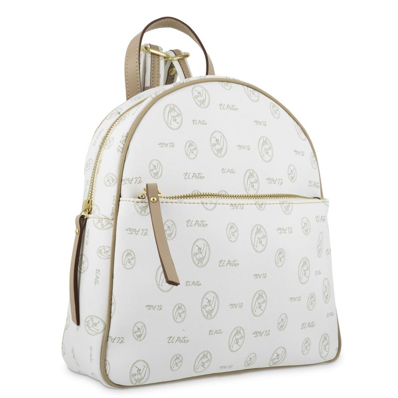 El potro Mochila mediana de color blanco-EL POTRO Superdescuento