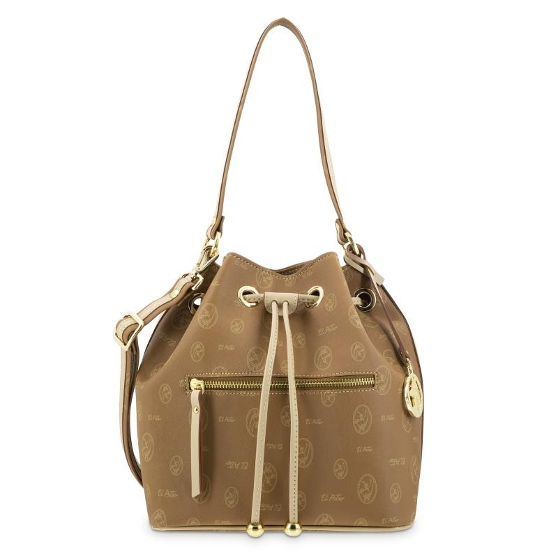 El potro Bolso saco mujer en lona cuero y piel vacuno cuero-Vintage