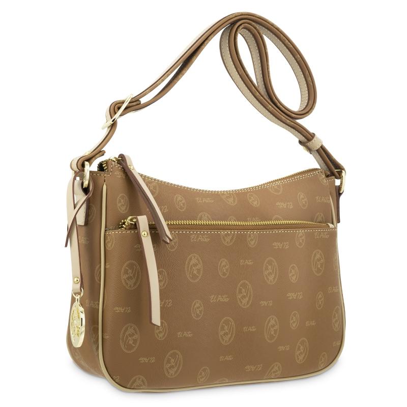 El potro Bolso Bandolera mujer en lona y piel vacuno color cuero - Vintage Envío internacional gratuito