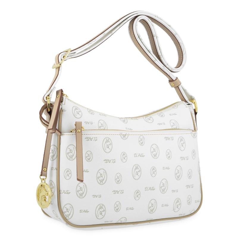 El potro Bolso Bandolera mujer en lona y piel vacuno color blanco- Vintage Tienda de fábrica