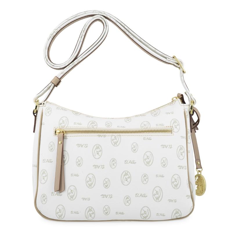 El potro Bolso Bandolera mujer en lona y piel vacuno color blanco- Vintage Tienda de fábrica