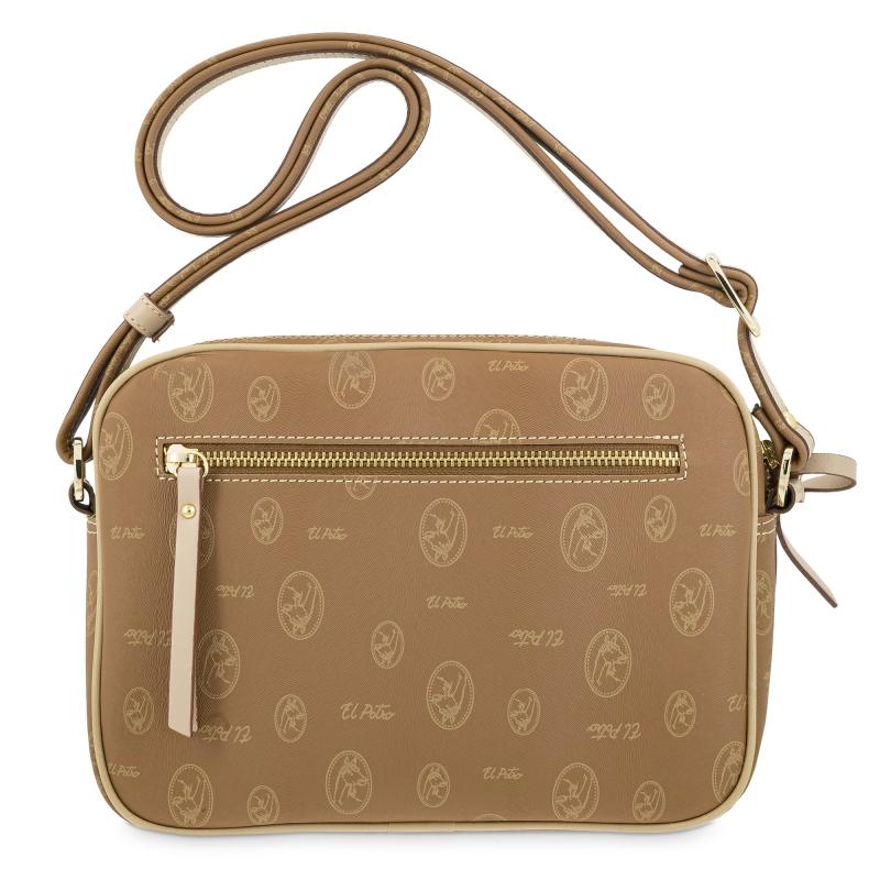 El potro Bolso bandolera mujer en lona y piel vacuno color cuero - Vintage Limitado a 3 días