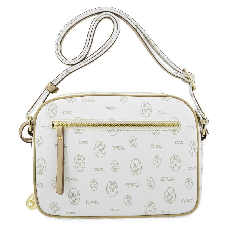 El potro Bolso bandolera mujer en lona y piel vacuno color blanco - Vintage Ahorra y exporta