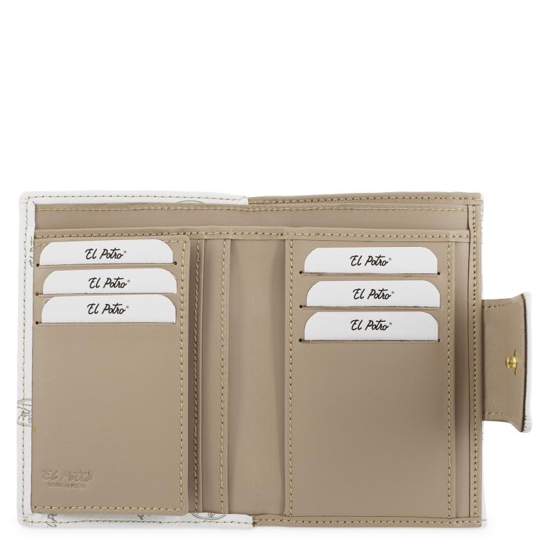 El potro Cartera mujer en lona y piel vacuno color blanco - Vintage En oferta