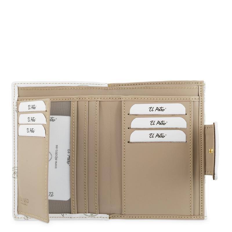 El potro Cartera mujer en lona y piel vacuno color blanco - Vintage En oferta