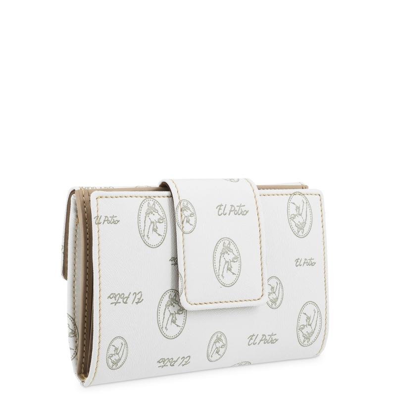 El potro Cartera mujer en lona y piel vacuno color blanco - Vintage En oferta