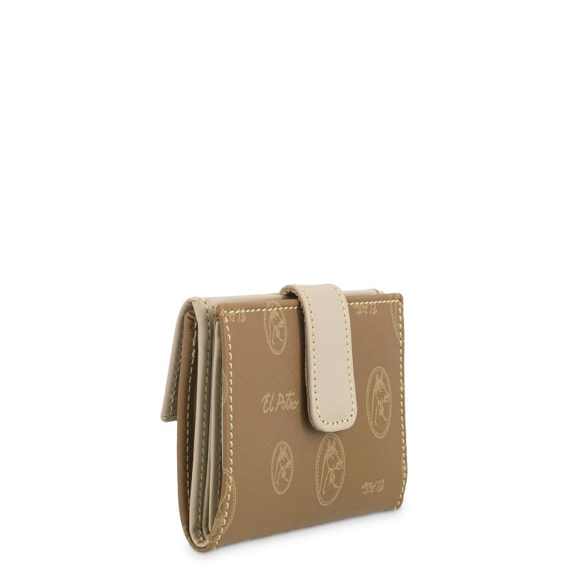 El potro Cartera mujer en lona y piel vacuno color cuero- Vintage Libre de impuestos