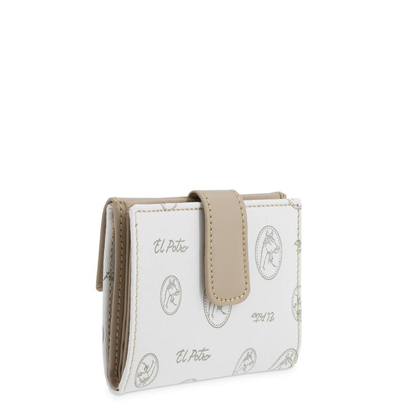 El potro Cartera mujer en lona y piel vacuno color blanco - Vintage Descuentos del mes