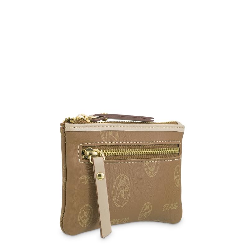 El potro Monedero mujer en lona y piel vacuno color cuero - Vintage Ofertas especiales