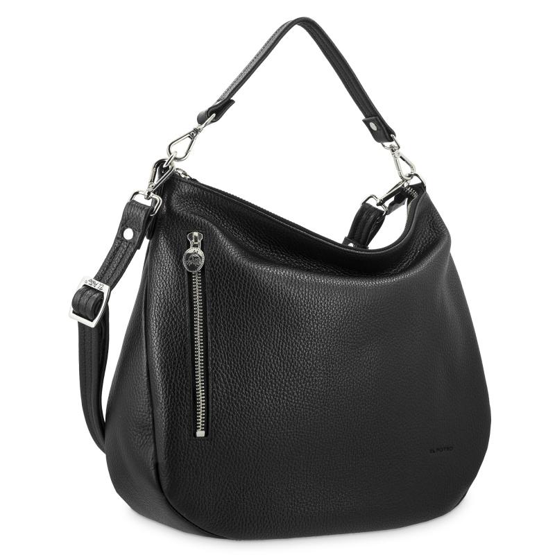 El potro Bolso Hobo mujer en piel vacuno color negro - I R I S 2025