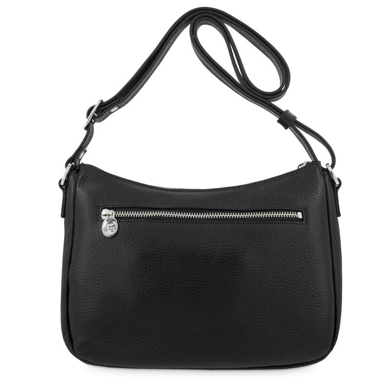 El potro Bolso góndola bandolera de 3 cremalleras mujer en piel vacuno color negro - I R I S Outlet online