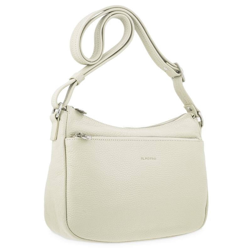 El potro Bolso góndola bandolera de 3 cremalleras mujer en piel vacuno color beige- I R I S Ofertas