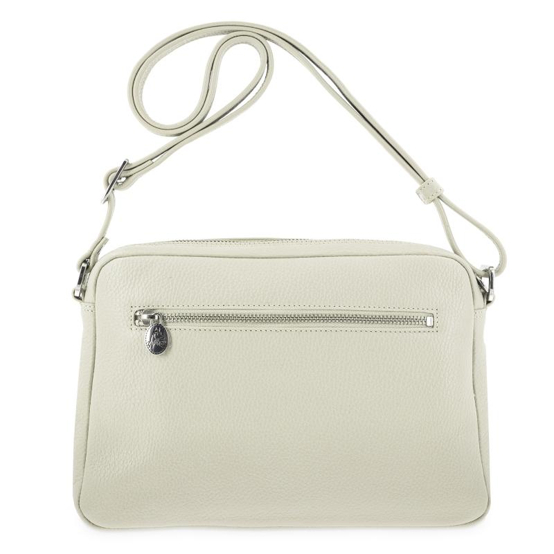 El potro Bolso bandolera grande de 3 cremalleras mujer en piel vacuno color beige- I R I S En oferta