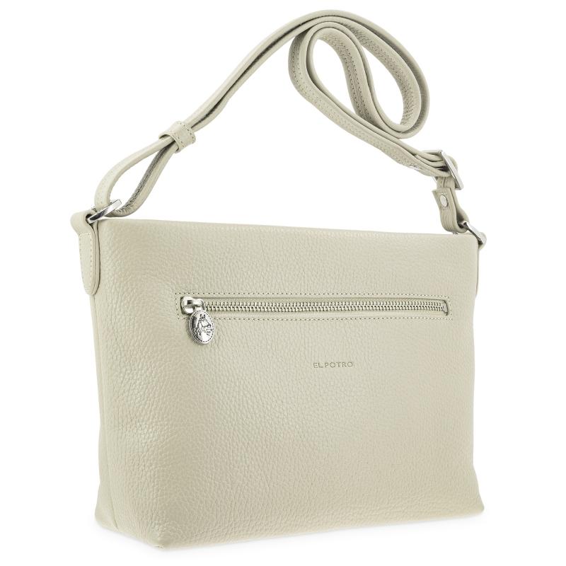 El potro Bolso suave bandolera de 3 cremalleras mujer en piel vacuno color beige - I R I S Descuento