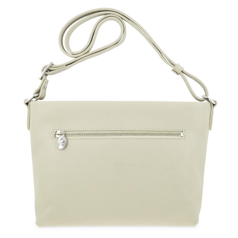 El potro Bolso suave bandolera de 3 cremalleras mujer en piel vacuno color beige - I R I S Descuento