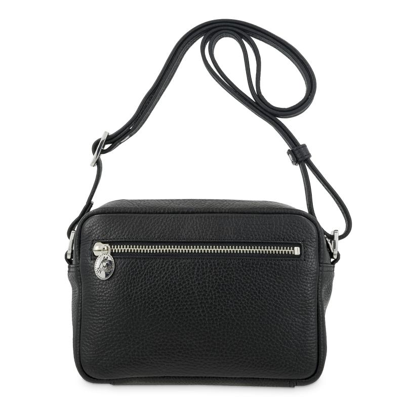 El potro Bolso bandolera pequeño con cremallera en piel vacuno color negro - I R I S Tienda