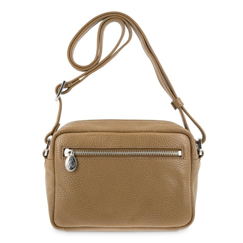 El potro Bolso bandolera pequeño con cremallera en piel vacuno color cuero - I R I S Tienda