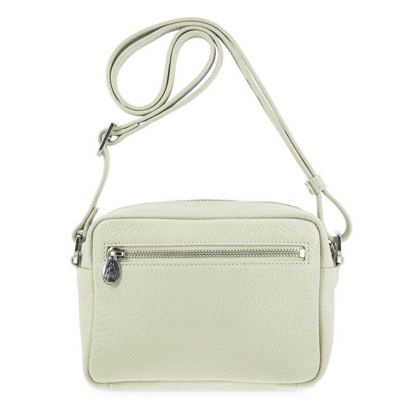 El potro Bolso bandolera pequeño con cremallera en piel vacuno color beige - I R I S Liquidación