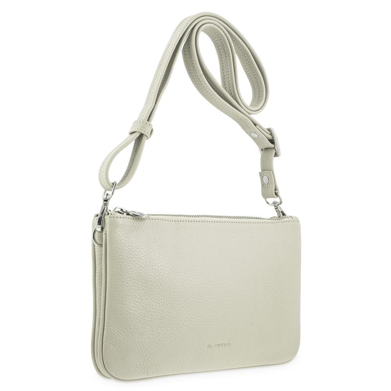 El potro Bolso bandolera pequeño 2 cremalleras piel vacuno color beige-I R I S Rebajas top