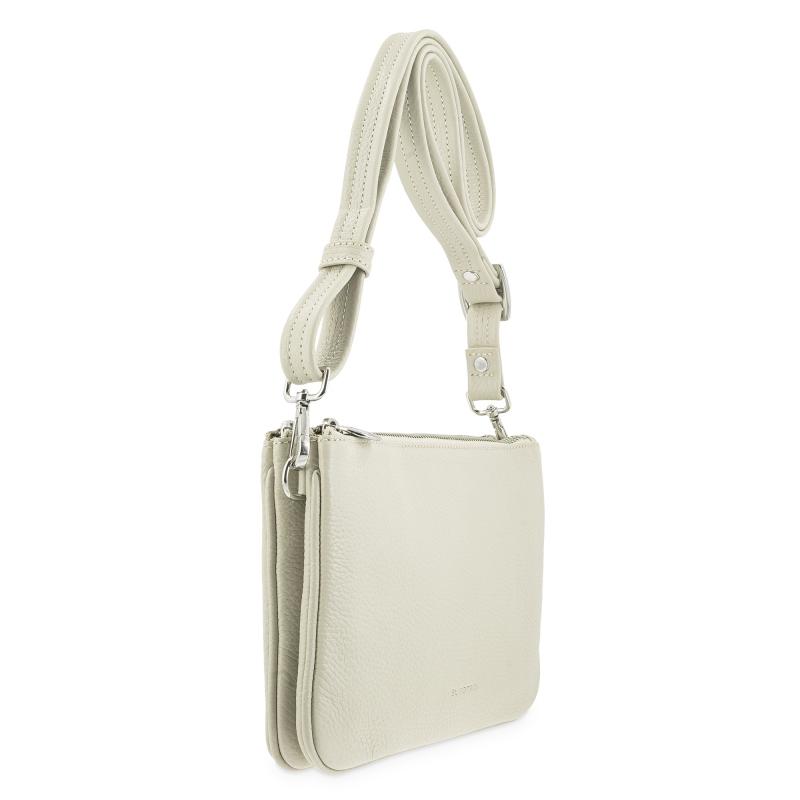 El potro Bolso bandolera pequeño 2 cremalleras piel vacuno color beige-I R I S Rebajas top