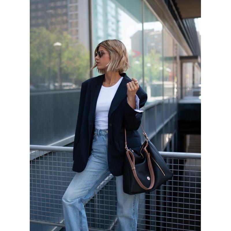 El potro Bolso Hobo grande de mujer en piel vacuno color negro- Oasis Oferta especial de fábrica