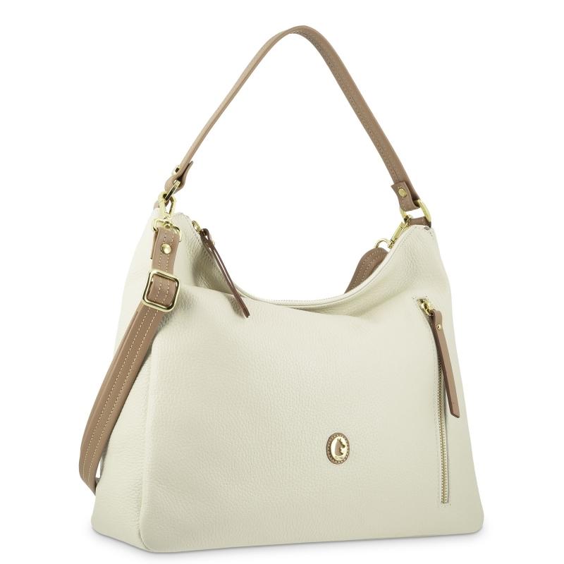 El potro Bolso Hobo de mujer en piel vacuno color ivory- Oasis Promoción trimestral