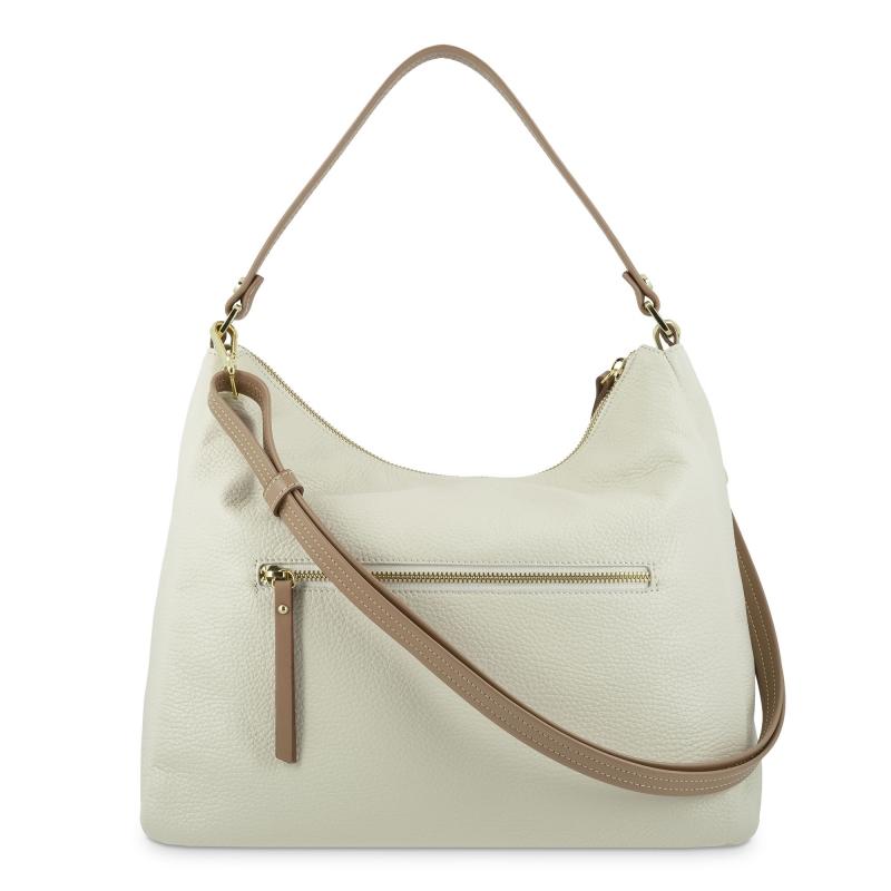 El potro Bolso Hobo de mujer en piel vacuno color ivory- Oasis Promoción trimestral