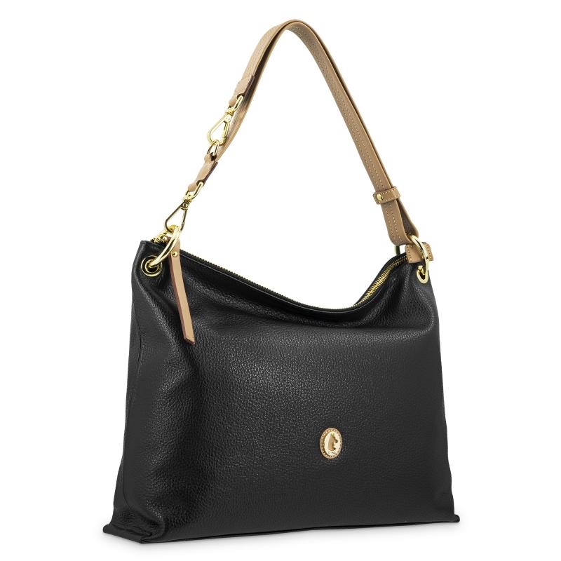 El potro Bolso Hobo mediano en piel vacuno color negro - Oasis Solo queda un día