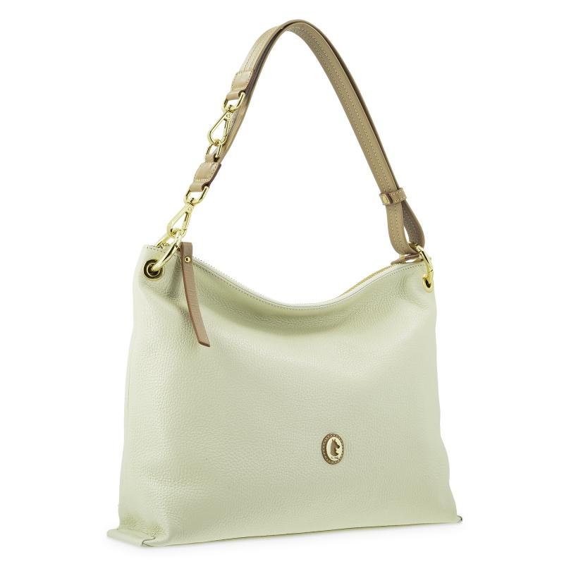 El potro Bolso Hobo mediano en piel vacuno color ivory - Oasis Superdescuento