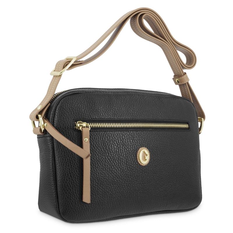El potro Bolso bandolera de mujer en piel vacuno color negro - Oasis Grandes descuentos