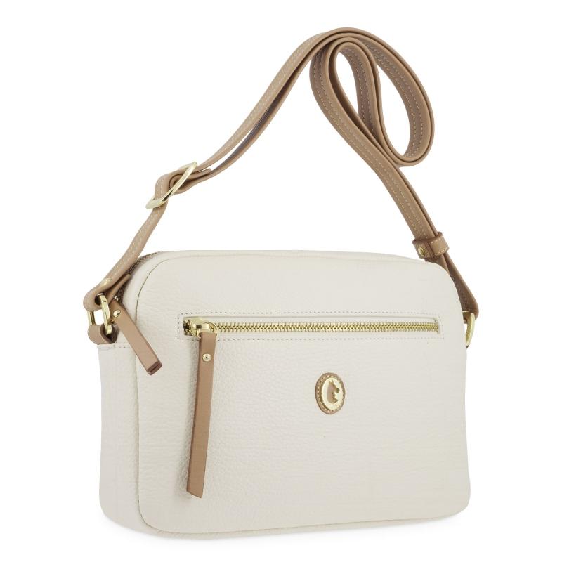 El potro Bolso bandolera de mujer en piel vacuno color ivory- Oasis Liquidación