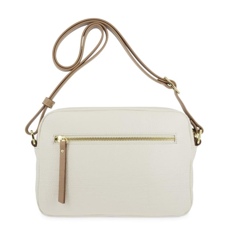 El potro Bolso bandolera de mujer en piel vacuno color ivory- Oasis Liquidación