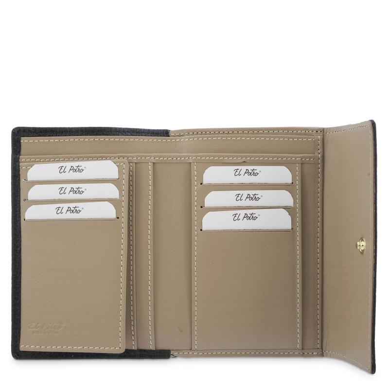 El potro Cartera mediana mujer en piel vacuno color negro-El Potro Ahorra y exporta