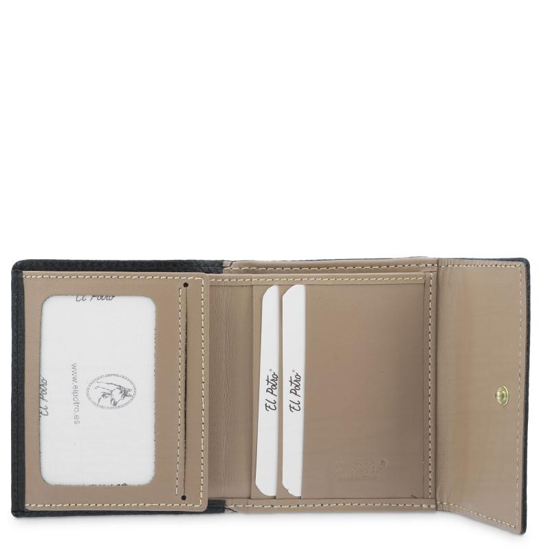 El potro Cartera pequeña mujer en piel vacuno color negro-El Potro En oferta