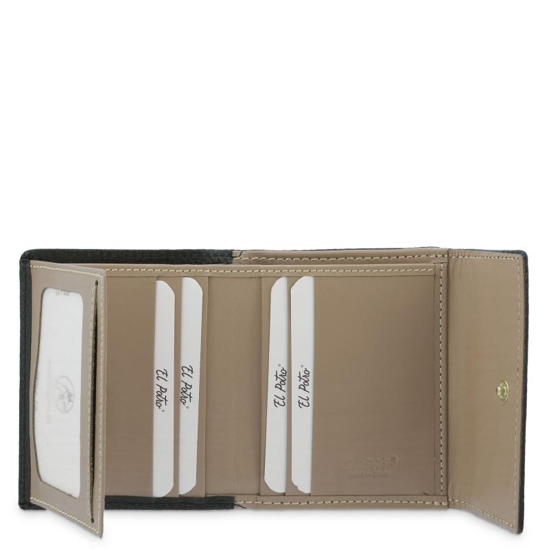 El potro Cartera pequeña mujer en piel vacuno color negro-El Potro En oferta