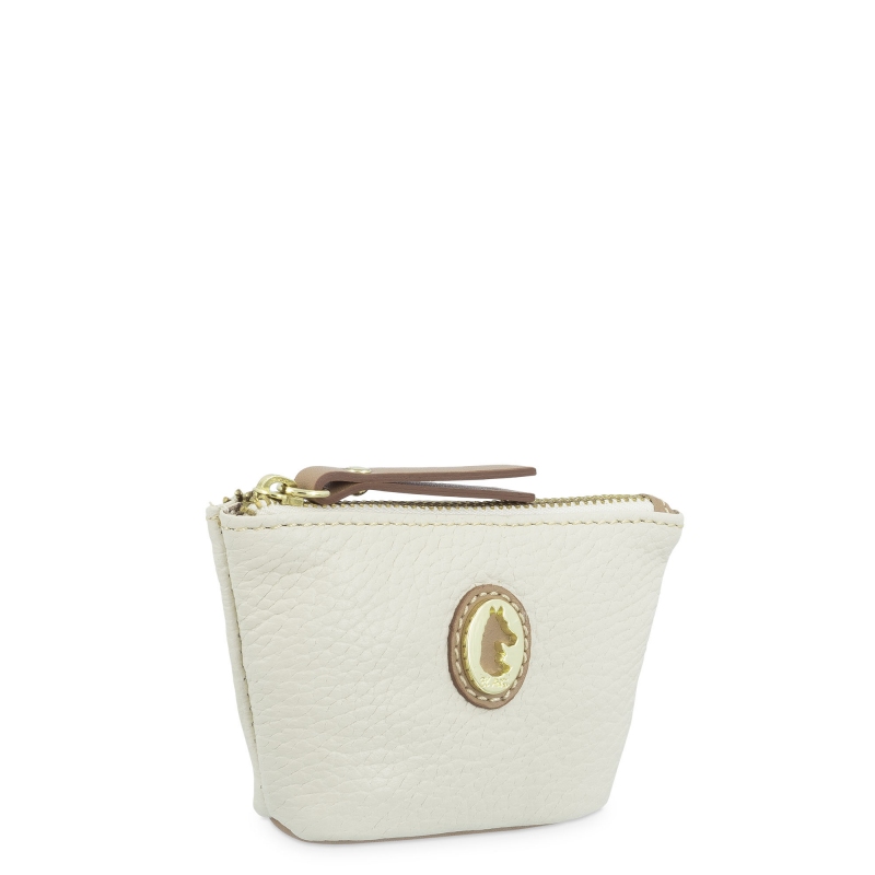 El potro Monedero Llavero mujer en piel vacuno color ivory-Oasis Descuento por venta flash