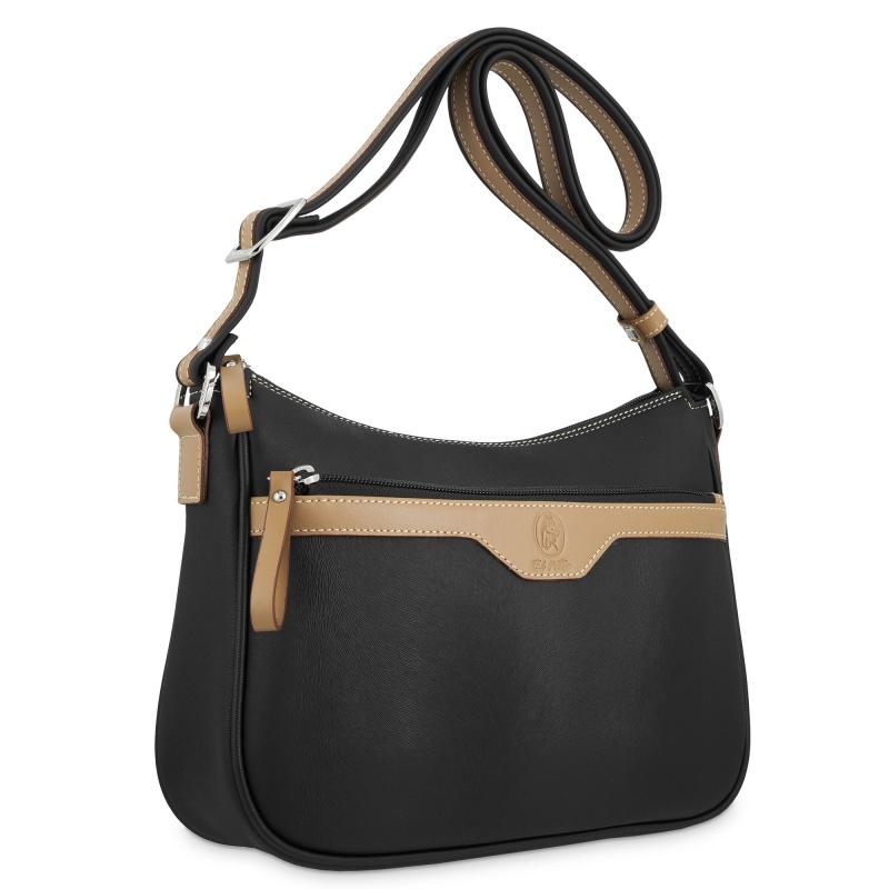 El potro Bolso góndola 3 cremalleras de mujer color negro - Base Devoluciones gratuitas