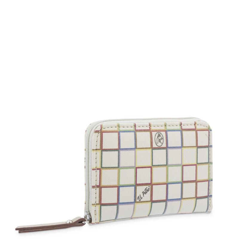 El potro Monedero cremallera mujer en lona con piel vacuno color beige-Arcoiris Outlet online