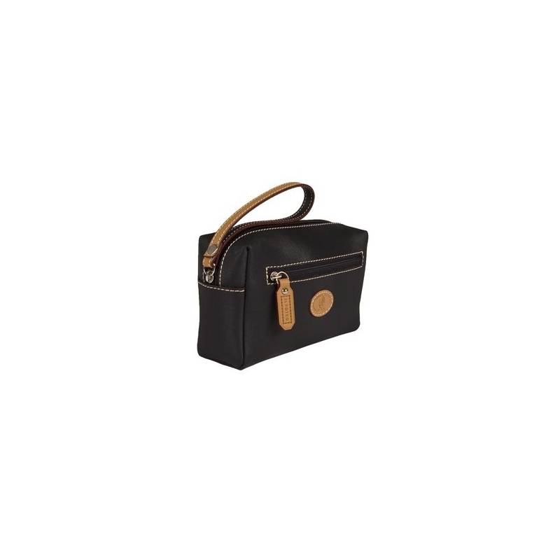 El potro Bolsa monedero mujer en lona y piel vacuno color negro- Base Oferta especial
