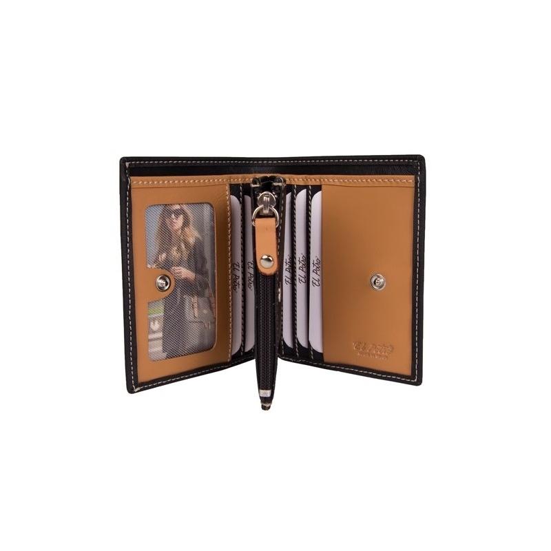El potro Cartera mujer en lona y piel vacuno color negro - Base Envío gratis