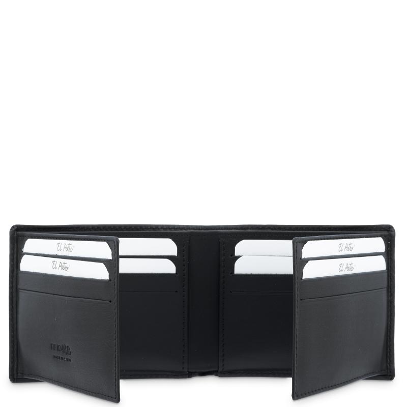 El potro Cartera tarjetero interior en piel vacuno color negro-El Potro Precio de fábrica