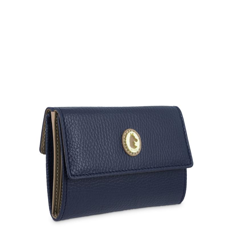 El potro Cartera mediana mujer en piel vacuno color azul-El Potro Promoción por tiempo limitado