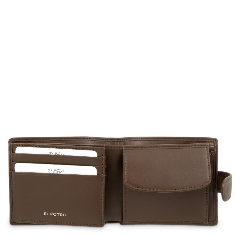 El potro Cartera billetera tarjetero con monedero Interior en piel vacuno color cuero-El Potro Grandes ahorros