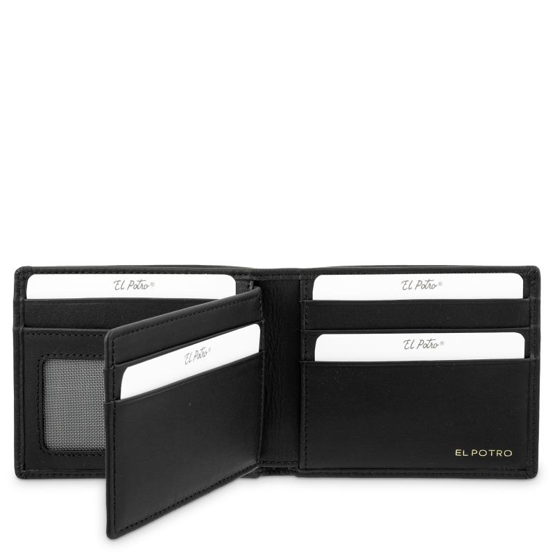El potro Cartera tarjetero en piel vacuno color negro-ELPOTRO En línea